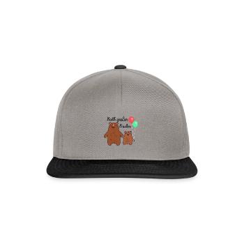 Bald großer Bruder, Geschwisterkind, Geburt Cool - Snapback Cap - Graphit/Schwarz - Vorne