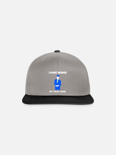 Cooler Flugbegleiter Kabinenbesatzung - Snapback Cap - Graphit/Schwarz