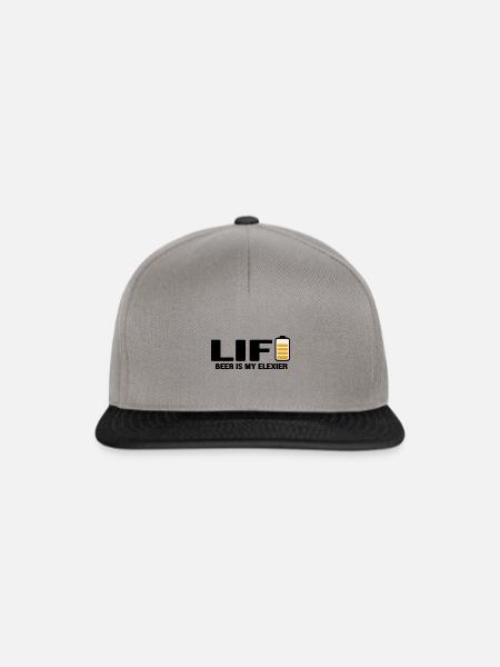 Bier Biergarten Trinkspruch "beer elexier" - Snapback Cap - Graphit/Schwarz