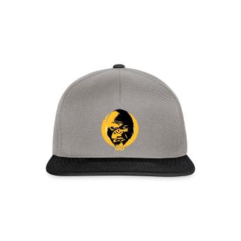 Grosser grimmiger Gorilla Kopf - Snapback Cap - Graphit/Schwarz - Vorne