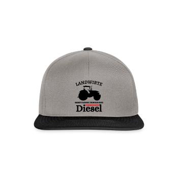 Landwirte- Essen Fleisch Trinken Bier ... - Snapback Cap - Graphit/Schwarz - Vorne