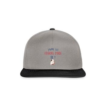 Cochons D'Inde Humour Animaux Mignons - Casquette snapback - gris graphite/noir - Devant