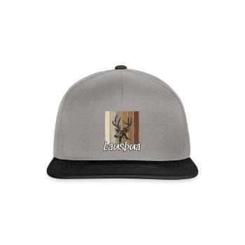 Lausbua Hirsch Lederhosen - Snapback Cap - Graphit/Schwarz - Vorne