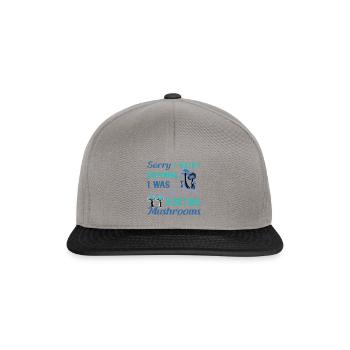 Ich denke über die Jagd nach Pilzen und - Snapback Cap - Graphit/Schwarz - Vorne