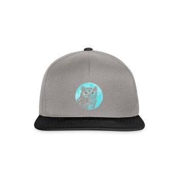 Süße Eule, Mond, Natur, Wildtiere, Waldtiere - Snapback Cap - Graphit/Schwarz - Vorne