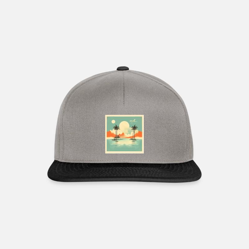 Vintage Beach-Design - Snapback Cap - Graphit/Schwarz