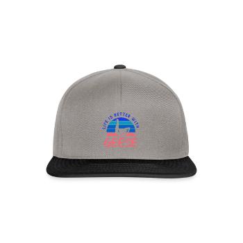 Life With Geese Wildlife Cute Goose Birds - Snapback Cap - graphite/black - Front