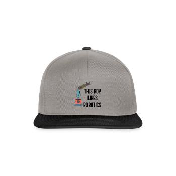 Junge mag Roboter Nette Robotik Technik - Snapback Cap - Graphit/Schwarz - Vorne