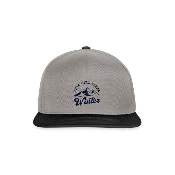 Girl Likes Winter Season Holiday Cozy Tea - Snapback Cap - graphite/black - Front