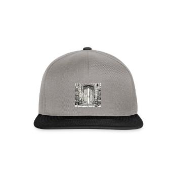 Tür / Eingang / Schloss / Tor / Haustür / Design - Snapback Cap - Graphit/Schwarz - Vorne