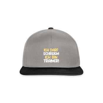 I'm allowed to scream! I am a trainer - Snapback Cap - graphite/black - Front