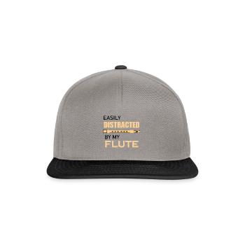 Ablenkt von Flöte Ironic Flötist Konzert Orchester - Snapback Cap - Graphit/Schwarz - Vorne