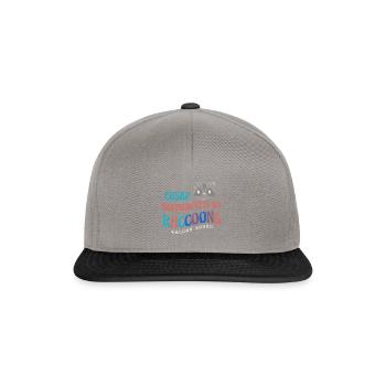 Ablenkt von Waschbären, Wildtieren, Tieren, Natur - Snapback Cap - Graphit/Schwarz - Vorne