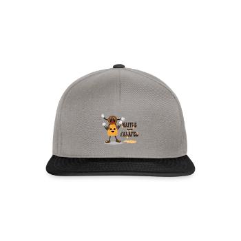Waffle and Falafel Ironic Food Quote Hobby Chef - Snapback Cap - graphite/black - Front