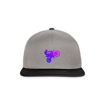 Motocross Supermoto Damen Freestyle Motocross - Snapback Cap - Graphit/Schwarz - Vorne