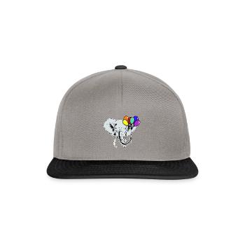 Arc-en-ciel Arc-en-ciel Drapeau éléphant LGBT Gay Pride - Casquette snapback - gris graphite/noir - Devant