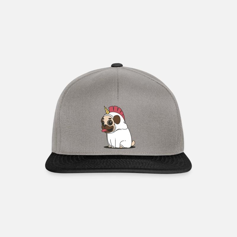 einhorn pug hund - Snapback Cap - Graphit/Schwarz