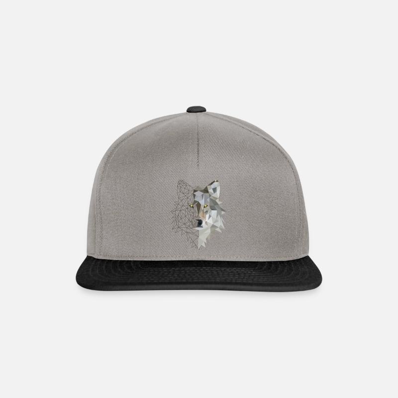 Wolf Low Poly - Casquette snapback - gris graphite/noir
