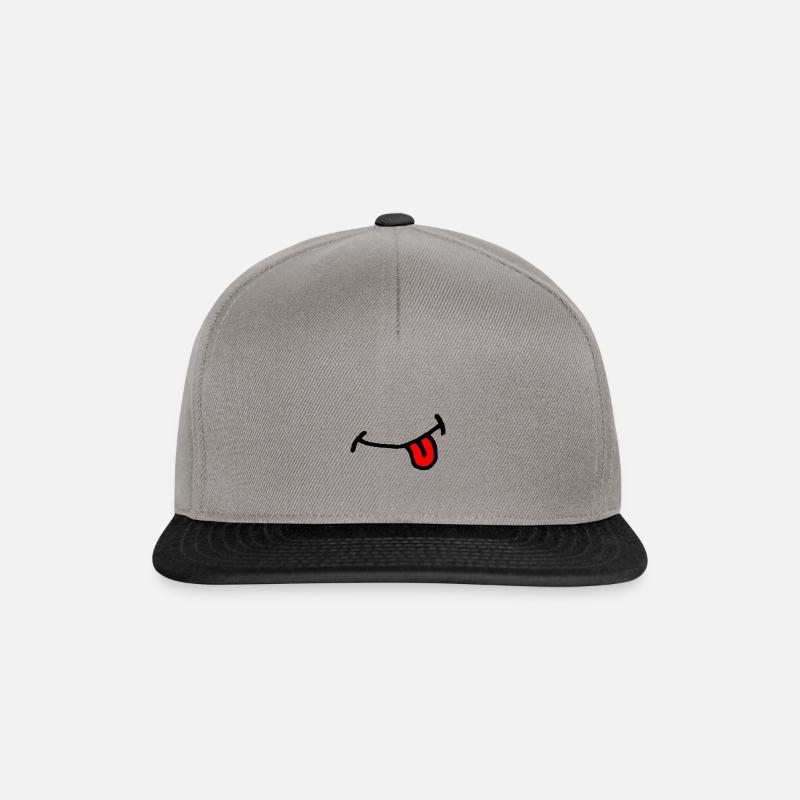 Comic-Mund, Zunge - Snapback Cap - Graphit/Schwarz