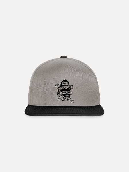 Niedliches Faultier schläft den ganzen Tag - Snapback Cap - Graphit/Schwarz
