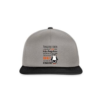 Lustig Pinguin Diät dick Tier fett Spruch Geschenk - Snapback Cap - Graphit/Schwarz - Vorne