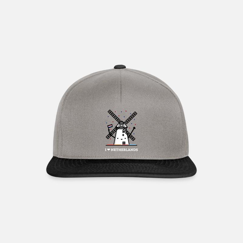 Ich liebe Holland - Snapback Cap - Graphit/Schwarz