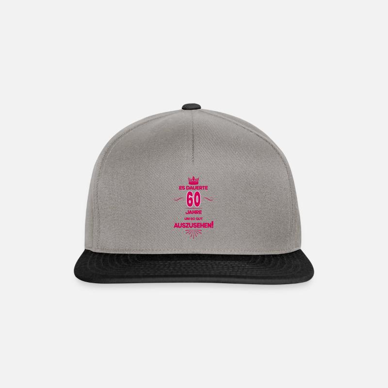 60. Geburtstag - Snapback Cap - Graphit/Schwarz
