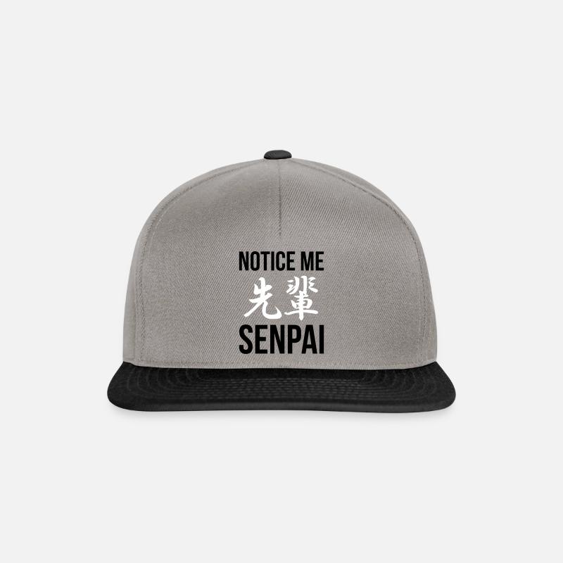 Beachten Sie mich Senpai Kanji - Snapback Cap - Graphit/Schwarz