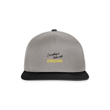 Everything is better with Cheese - Käse - Snapback Cap - Graphit/Schwarz - Vorne