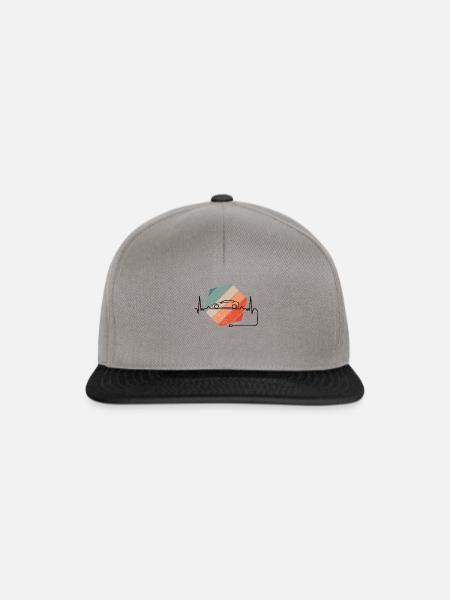 retro Herzschlag für Elektroauto - Snapback Cap - Graphit/Schwarz