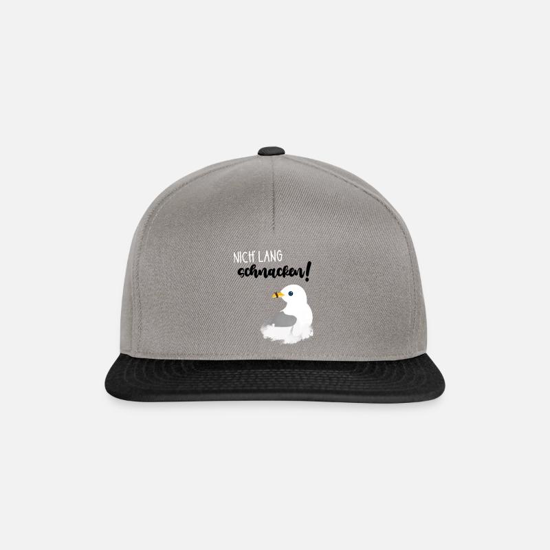 Möwe "Nich' lang schnacken!" - Snapback Cap - Graphit/Schwarz