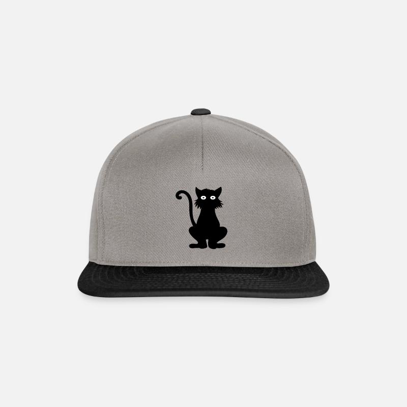 Chat noir - Casquette snapback - gris graphite/noir