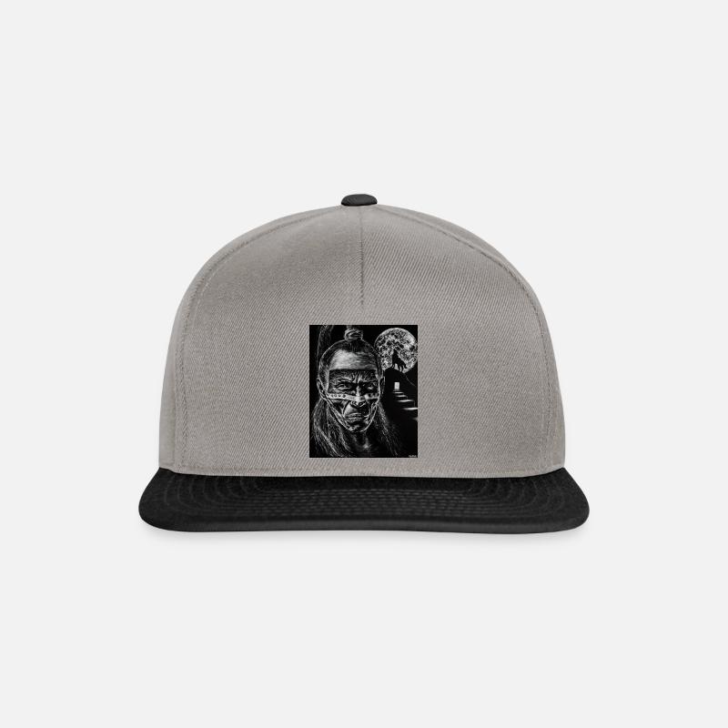 " Auf den Pfaden des Mondes " - Snapback Cap - Graphit/Schwarz