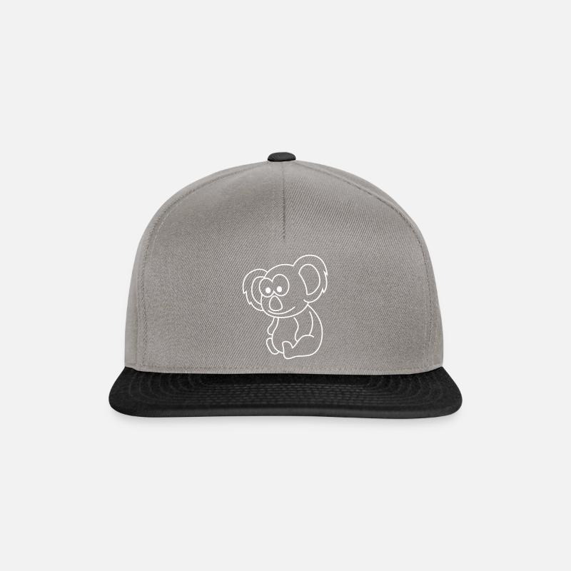 Koala Comic Tier - Snapback Cap - Graphit/Schwarz