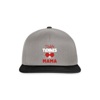 Tennis de table Maman, mère qui joue au tennis de table - Casquette snapback - gris graphite/noir - Devant