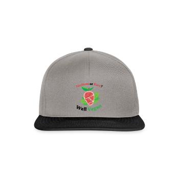 Medium or Rare? Well Vegan - Snapback Cap - Graphit/Schwarz - Vorne