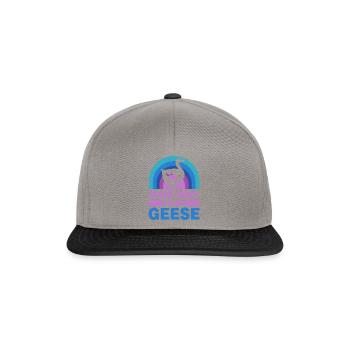 Boy Likes Cute Geese Ironic Quote Nature Goose - Snapback Cap - graphite/black - Front