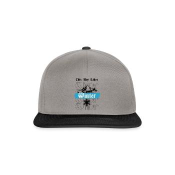 Garçon aime l'hiver, flocon de neige, journées - Casquette snapback - gris graphite/noir - Devant