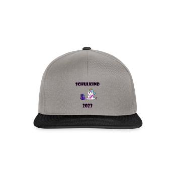Schulkind 2023 - Einhorn Mädchen - Erster Schultag - Snapback Cap - Graphit/Schwarz - Vorne