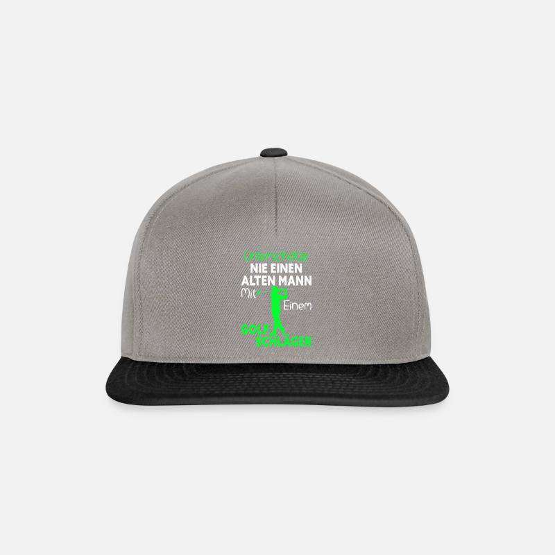 Unterschätze niemals alten Mann mit Golfschläger - Snapback Cap - Graphit/Schwarz