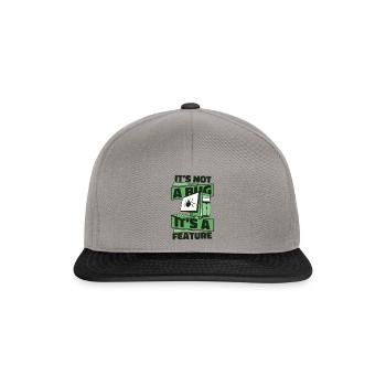 It's Not A Bug It's A Feature Developer Coder - Snapback Cap - Graphit/Schwarz - Vorne