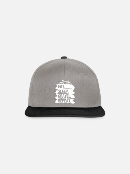 Eat Sleep Gravel Gravelbike Fahrrad Fun Radsport - Snapback Cap - Graphit/Schwarz