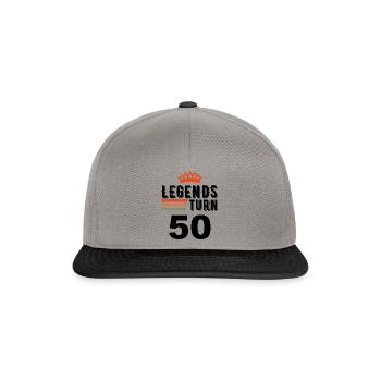 50th birthday, legends turn 50 - Snapback Cap - graphite/black - Front