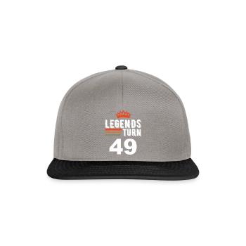 Legends turn 49, 49 birthday - Snapback Cap - graphite/black - Front