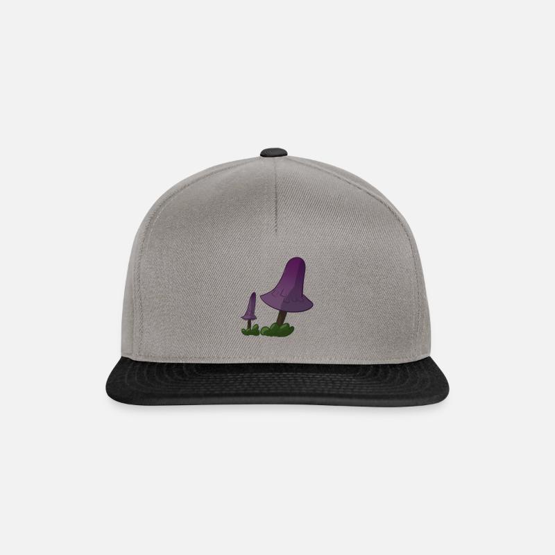 Lila Pilze - Snapback Cap - Graphit/Schwarz