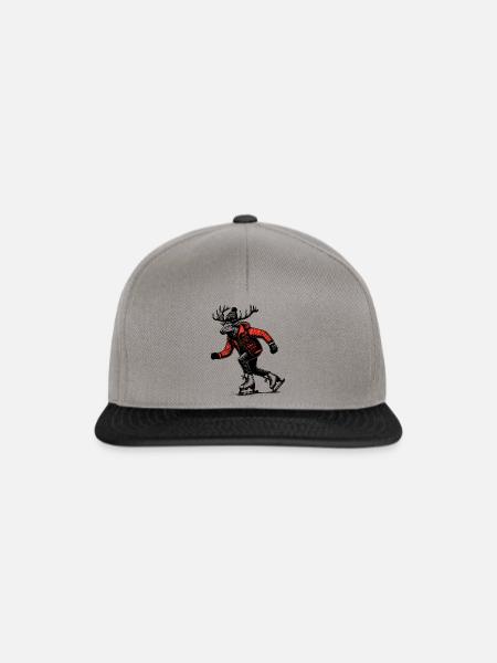 Schlittschuh laufener Elch - Snapback Cap - Graphit/Schwarz