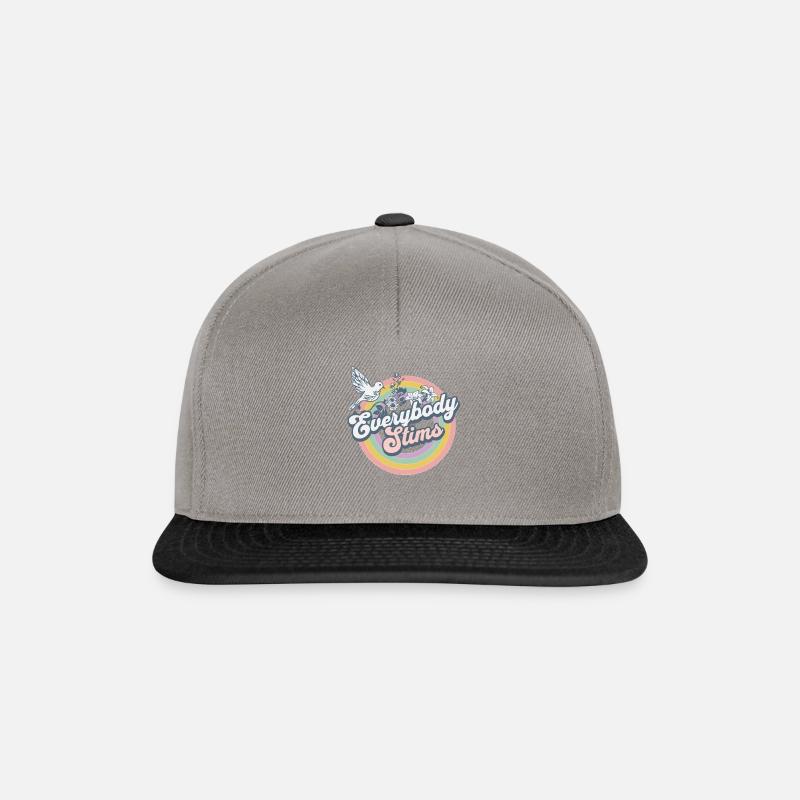 Hippie Neurodiversity Everybody Stims Tee - Snapback Cap - Graphit/Schwarz