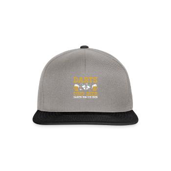 Darts und Bier Lustiges Dartshirt - Snapback Cap - Graphit/Schwarz - Vorne