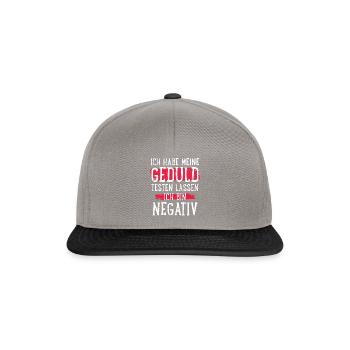 Patience Test Negative Funny Tea - Snapback Cap - graphite/black - Front