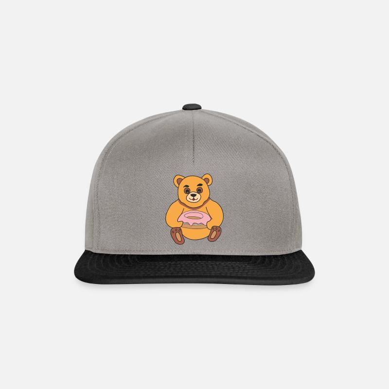 Bear with donut - Snapback Cap - graphite/black